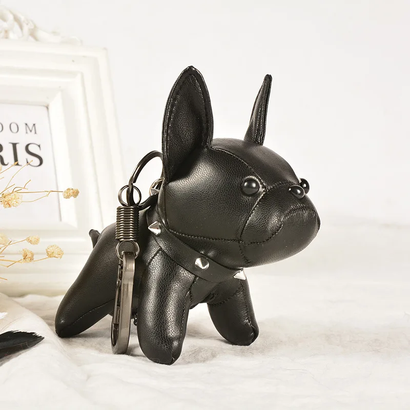

New Cartoon Bulldog Dog Keychains Cute Doll Key Chain For Woman/Men/Kids Creative Couple Ins Bag Pendant Car Key Ring