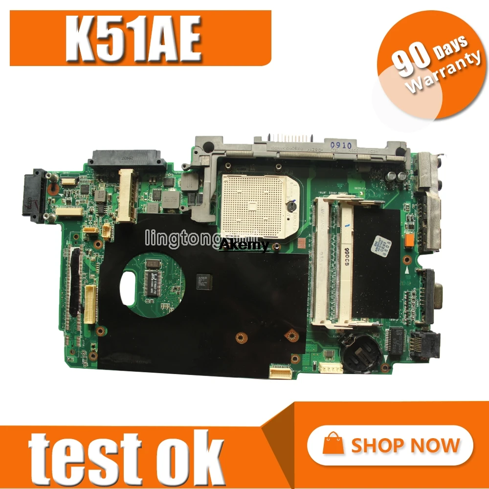 K51AE системная плата AMD для For Asus K70AE X7AE K51AB K51AC K70AC Материнская ноутбука тестирования
