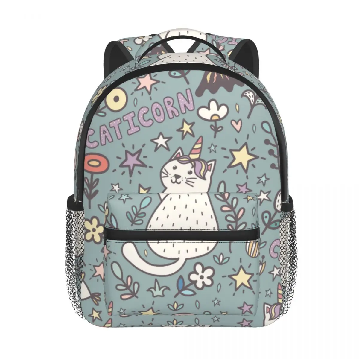Children Bag Cat Unicorn Magic Pattern Kids Bag Kindergarten Preschool Backpack for Boys Girls 3-4-6 Years Old