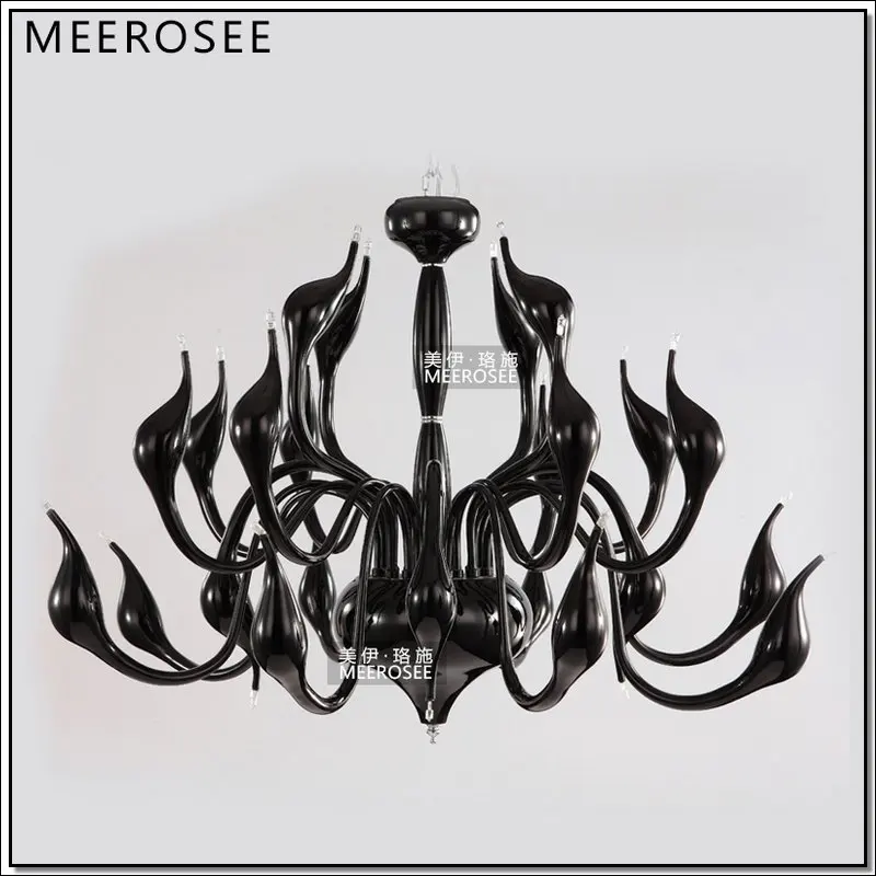 Современный белый лебедь люстра светильник чёрного цвета G4 Романтический