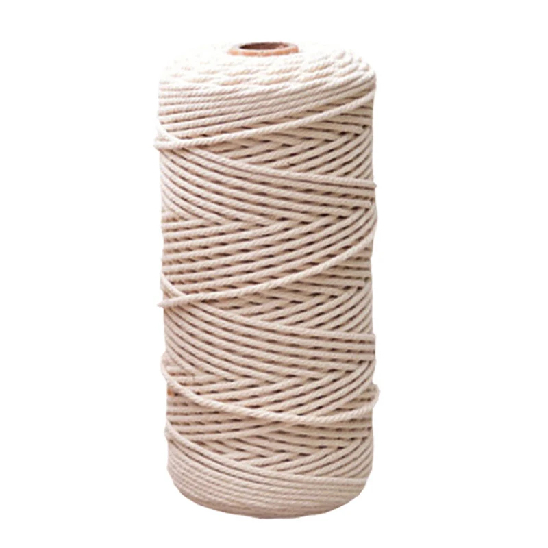 

1/2/3mm Diameter Durable Beige Cotton Rope Twisted Cord Craft Macrame String DIY Home Textile Tying Thread Many