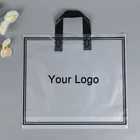 10 искусственных прозрачных пластиковых пакетов для делового подарка, упаковка для одежды с ручкой-петлей, сумки для покупок, персонализированные сумки
