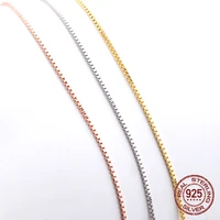 concise s925 silver box chain silver needle necklace single chain accessories and all kinds of pendants clavicle chain senior