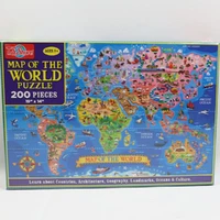 200pcs united states world map jigsaw puzzle animals world paper puzzles adult decompression games kid children educational toys