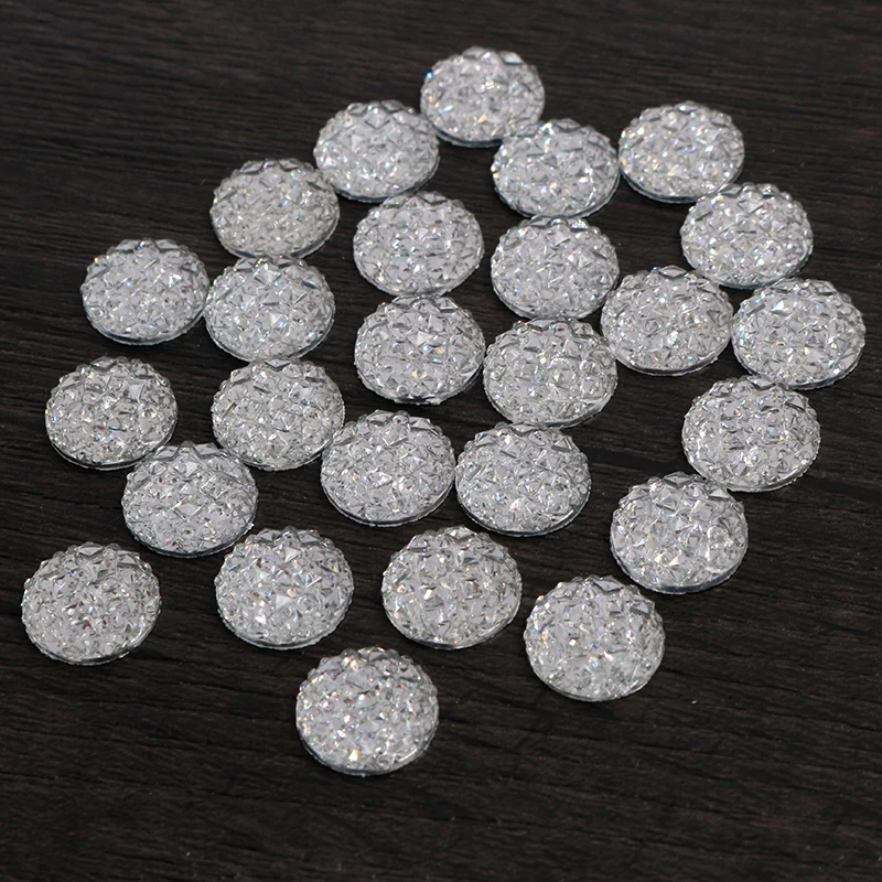 Новая мода 40 шт 12 мм прозрачные цветные плоские задние Кабошоны Камея G5 15|cabochon