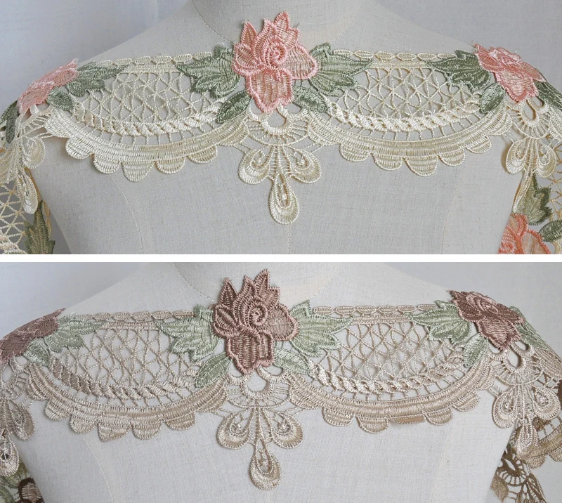 

Champagne, Brown Color Water Soluble Hollow Lace Trim 5 Yards 13CM Wide