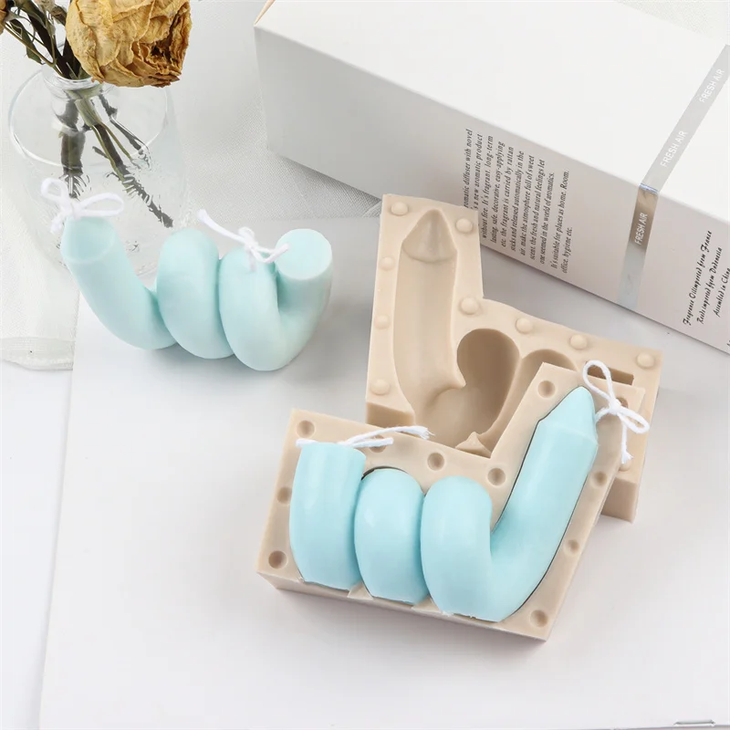 

3D Creative Twisted Design Candle Silicone Mold Home DIY Handmade Aromatic Candle Soap Moulds For Soap Candle Making