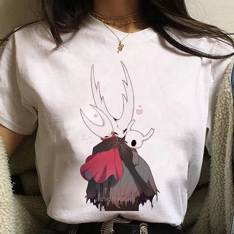 

2021 New Summer Fashion Female T Shirt Women Hollow Knight Graphic Print T-shirt Harajuku Aesthetic White Tops Kawaii Tshirt