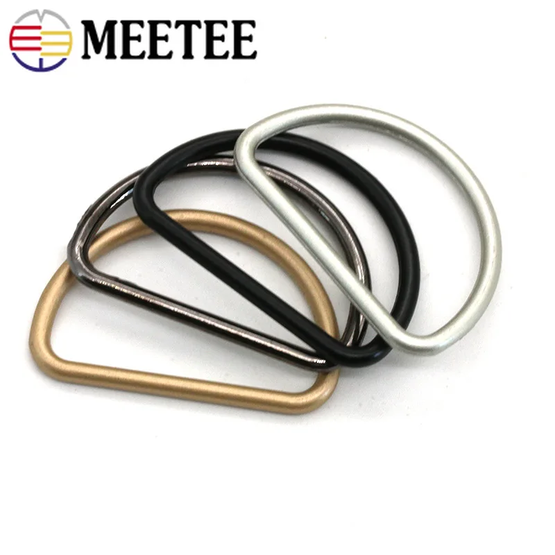 

Meetee 10pcs 15-50mm Metal D Ring Buckle Webbing Bag Shoes Adjustment Buckles Strap Pet Collar Sewing Connection Hook Clasp