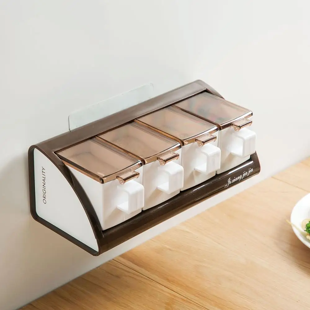 Настенная полка для специй с ложками без перфорации|Солонки и тара хранения| |