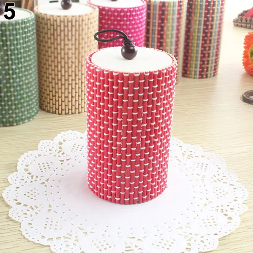 Уникальные цилиндрические украшения Бамбуковая деревянная коробка для хранения