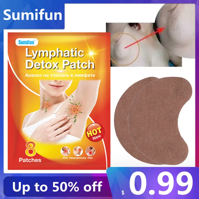

8pcs/bag Sumifun Chinese Herbal Lymphatic Detox Patches Underarm Neck Anti-Swelling Plaster Breast Lymph Nodes Patch Health Care