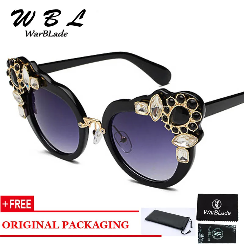 WarBLade 2019 Fashion Rhinestone Elegant Cat Eye Sunglasses Women Brand Designer Luxury Sun Glasses Female Summer Eyeglasses | Аксессуары