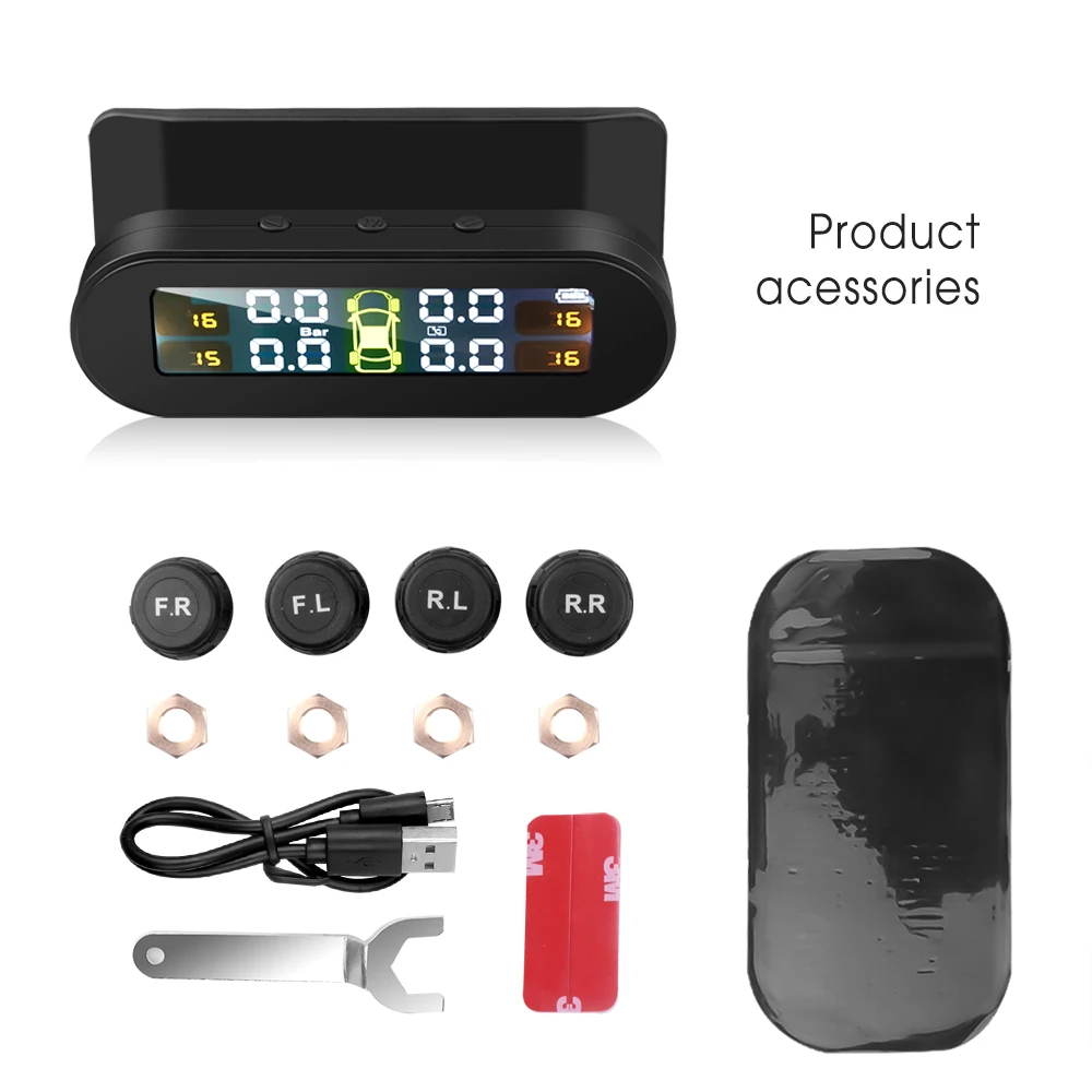 Система контроля давления в шинах TPMS на солнечной энергии беспроводной внешний