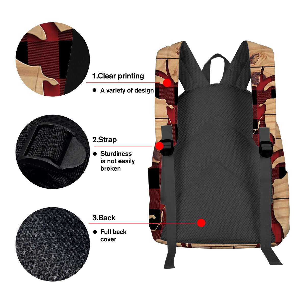 Красный Рождественский зимний олень плед деревянные зерна подростков школьные