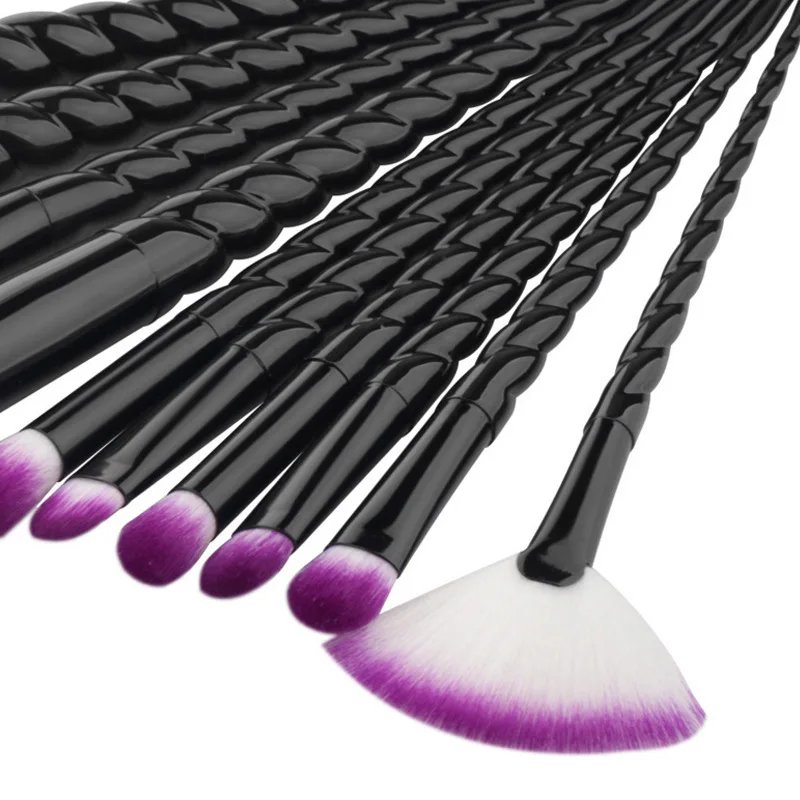 10 шт. набор кистей для макияжа черная спиральная ручка контурная основа пудра