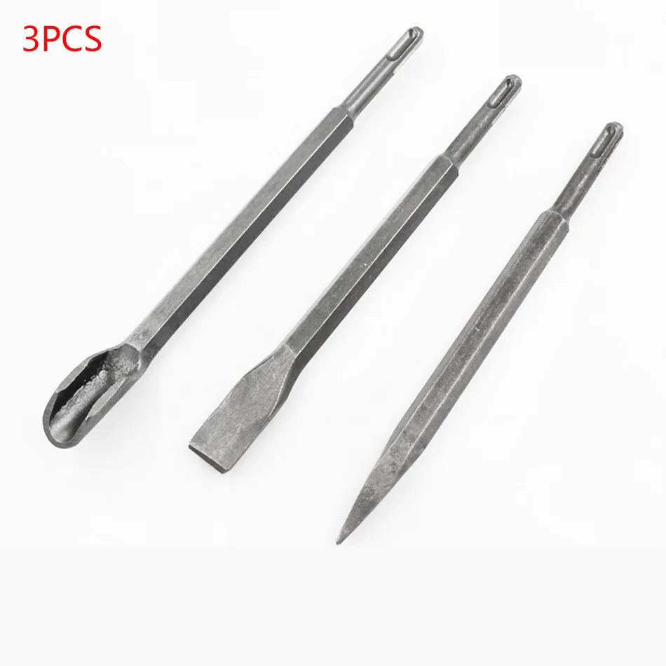 

3pcs/Set Electric Hammer Drill Bits Chisel Plus Rotary Fit Concrete Hydropower Installation Tools