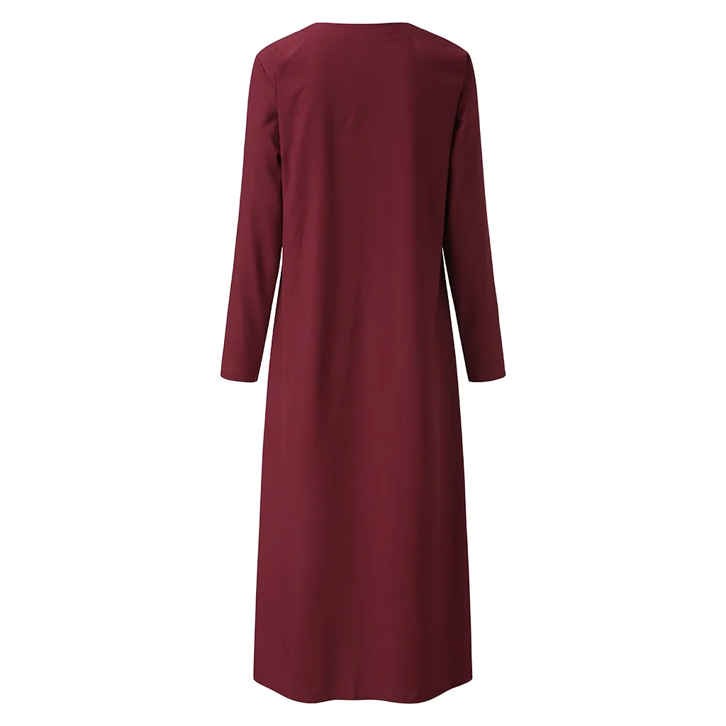 Женское Повседневное платье макси длинное осеннее с v образным вырезом и