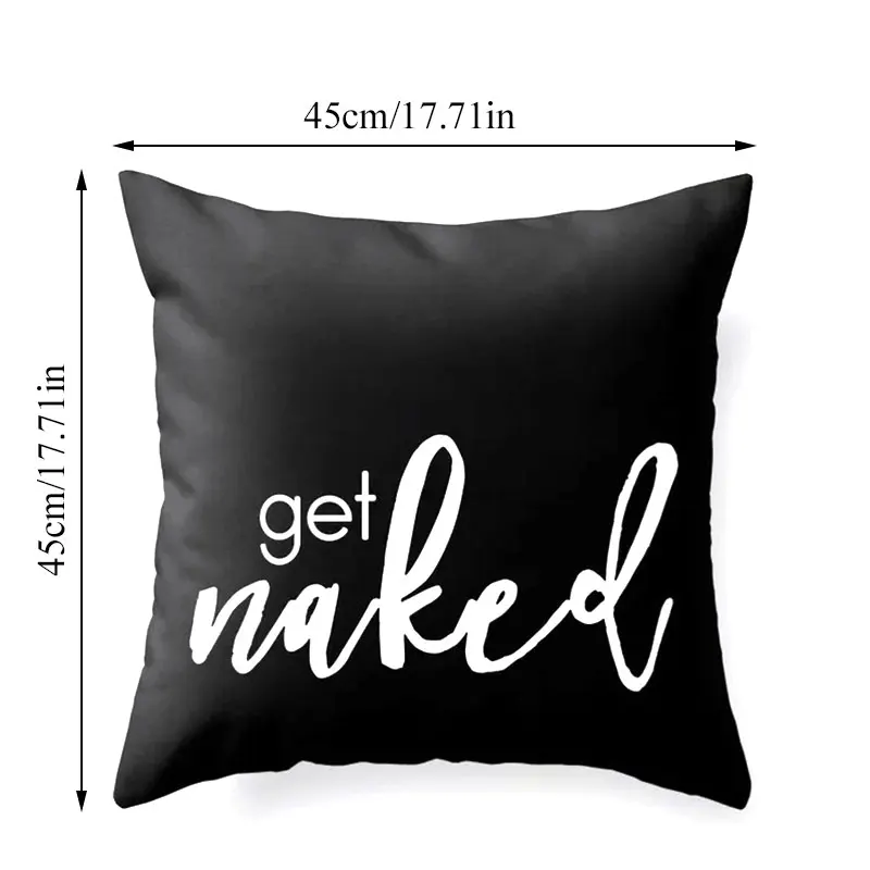 

Yellow Cushion Cover Plaid Letters Print Sofa Pillow Case Bedroom Home Decor Polyester Comfortable Home Textile Products