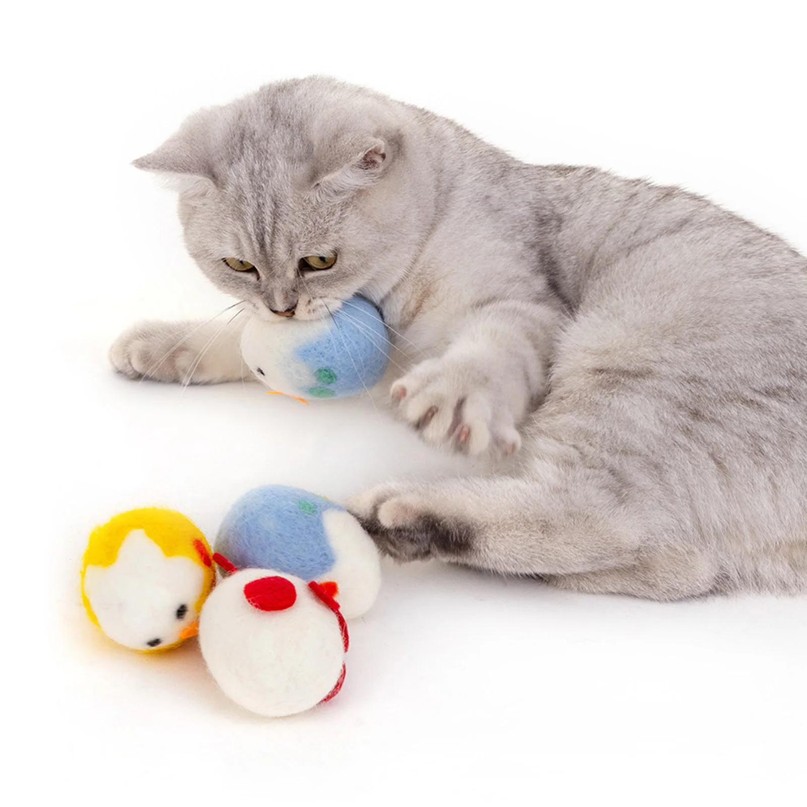 

6pcs Easter Cat Toy Lovely Chicken Egg Kitten Chew Toy Catnip Cat Chasing Toy With Storage Bag Multicolor Cat Interactive Toy