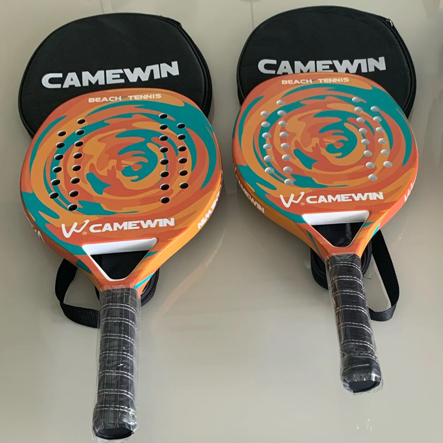 2PCS Original Beach Tennis Racket Carbon Fiber Grit Face with EVA Memory Foam Core Beach Tennis Racket, Professional Racket Bags