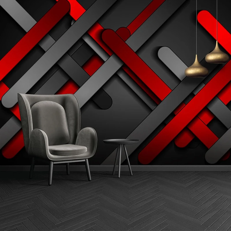 

Custom 3D Mural Wallpaper Wall Painting Modern Abstract Geometric Lines Creative Hotel Bedroom Background Photo Wallpaper Walls
