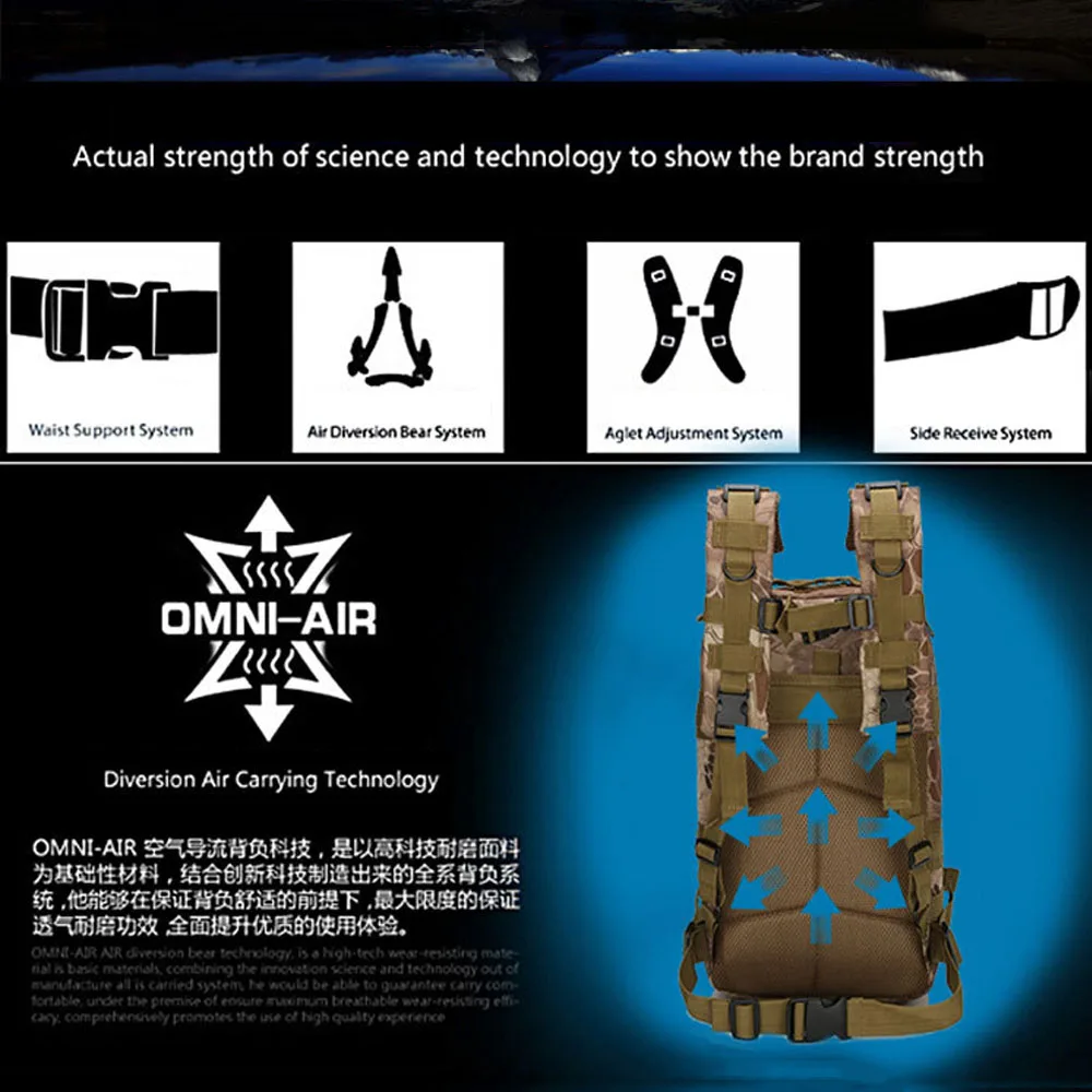 

Multifunctional Outdoor Tactical Pack Training Equipment Camping Backpacks Sports Travel Friend Backpack 3P Fishing Bag