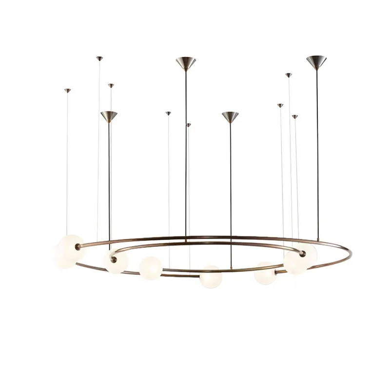 Beste Nordic Glas Bal Led Hanglampen Moderne Creativiteit Planeet Baan Hanger Lampen Opknoping Lamp Voor Woonkamer Slaapkamer Foyer Bar