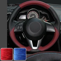 stitch on wrap specific steering wheel cover for mazda m 3 6 cx 3 cx 5 13 16 super soft non slip durable car interior