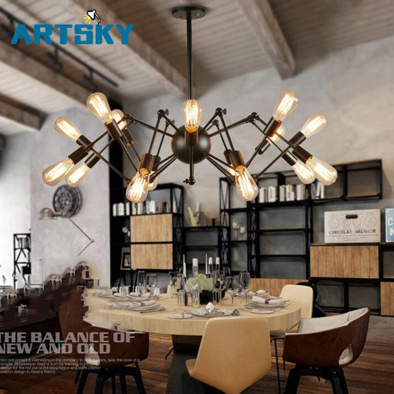 Лофт Ресторан Бар Америка кантри железная люстра винтажное расширение офисная