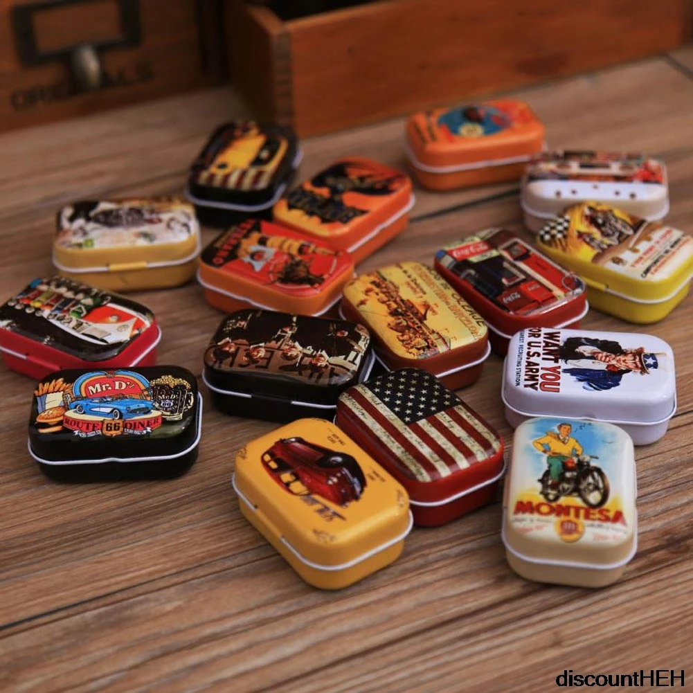 Металлическая винтажная жестяная коробка для хранения конфет 5 5*4*2 см|tin box|cartoon tin