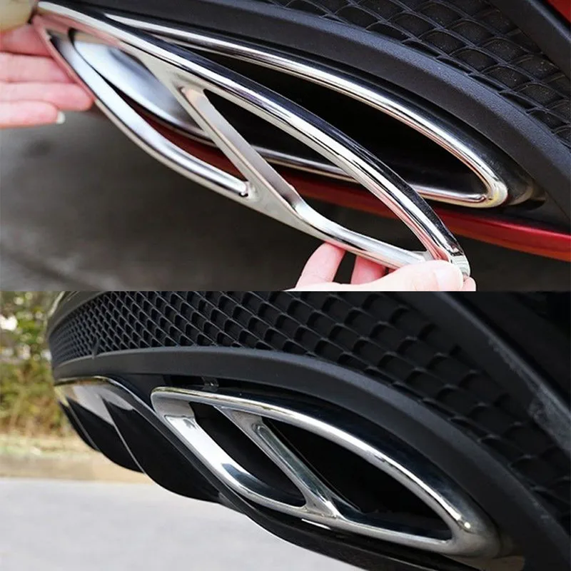 2 шт./компл. задняя крышка выхлопной трубы из нержавеющей стали отделка