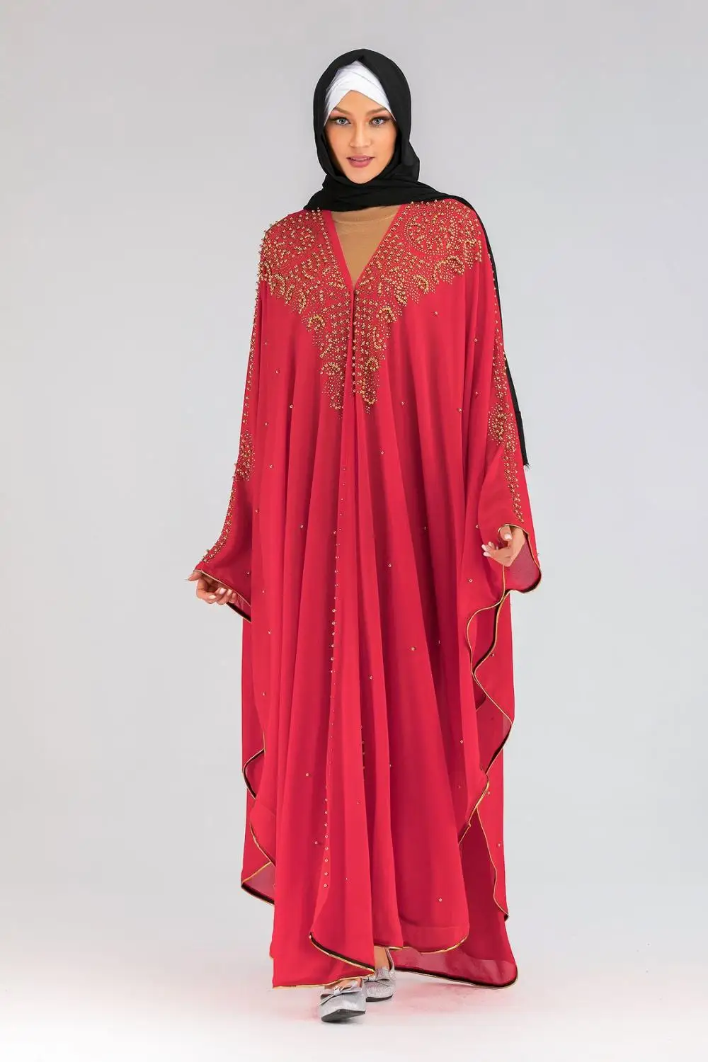 

sequin Bolero Shrug Djelaba Femme Women Shrugs Niqab Abaya Kimono Long Muslim Cardigan Islamic Tunic Dubai Turkey Coat