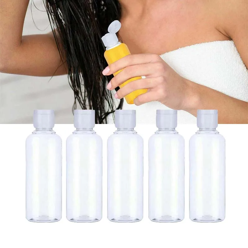5 шт. дорожный прозрачный пластиковый флакон для шампуня лосьона 100 мл|Бутылки и