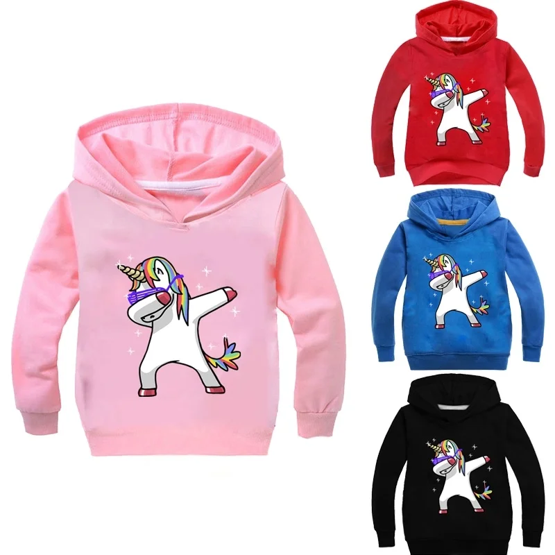 Новые Красивые Детские забавные свитшоты с рисунком единорога DAB Dabbing детская