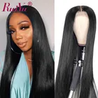 Парик RUIYU из прямых натуральных волос, прозрачный, для чернокожих женщин, 4X4 парик из натуральных бразильских волос Реми