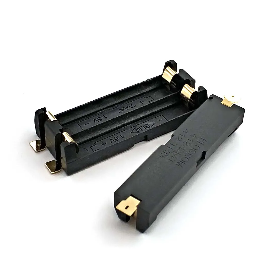 Высокое качество 1/2 слот AAA Батарея держатель SMD SMT коробка с бронзовые значки DIY