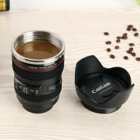 creative slr lens cup stainless steel water cup male and female student personality kettle office coffee cup drinkware