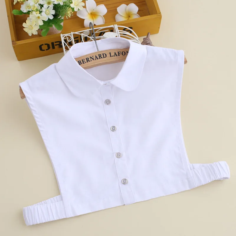 2021 хлопковая парчовая Черный и белый воротник рубашки для женщин съемный