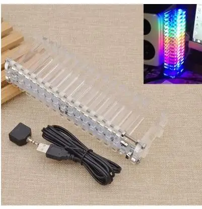 GHXAMP светодиодный дисплей уровня KS16 музыкальный спектр DIY наборы VU башня фантазия Кристалл звуковая колонка электронные DIY наборы 1 шт - Цвет: Finished