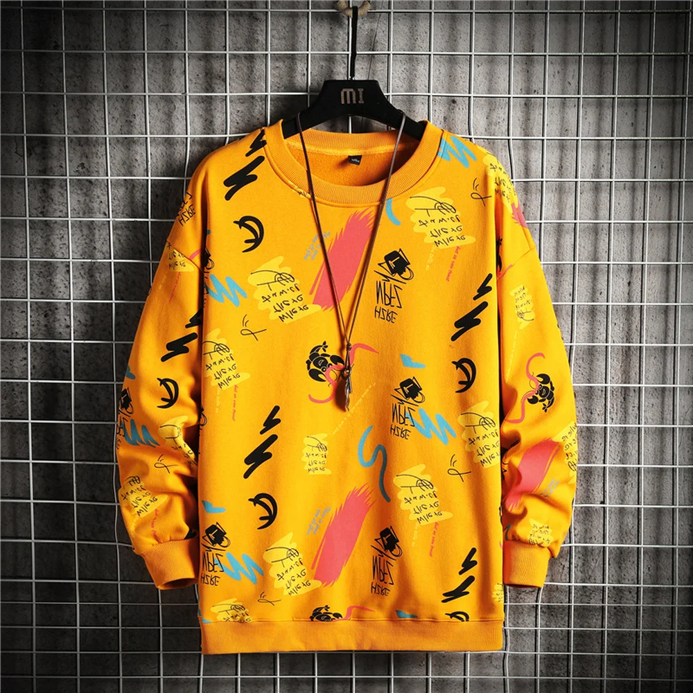 

Harajuku Style Hip Hop Hoodies Printed Sweatshirt O-neck Long Sleeve Streetwear Fashion Clothing Top Male Spring Autumn Hoodie