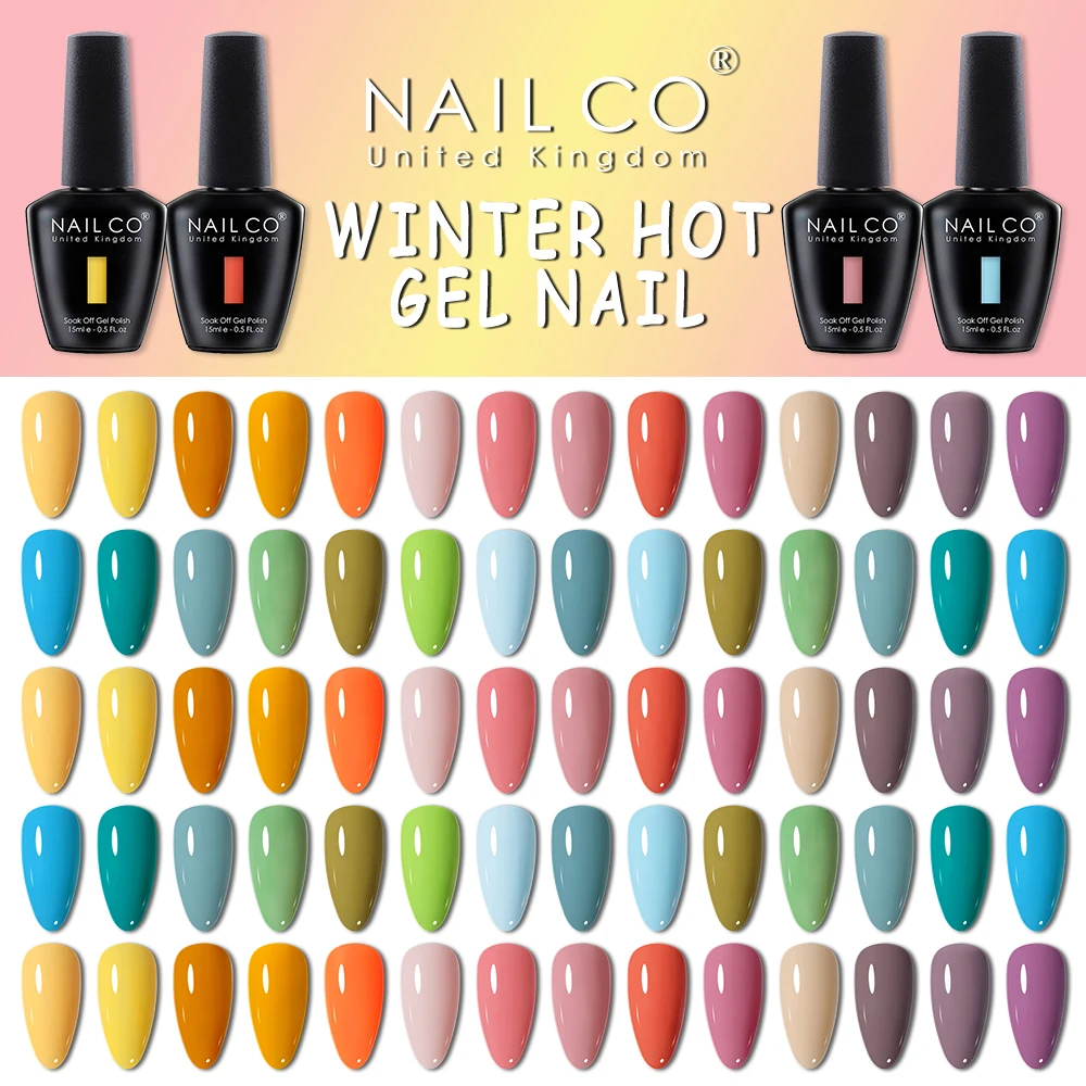 

NAILCO 15ml UV Gel Polish Glitter Impeccable Colors Gel Base Coat Nail Art Design Hybrid Well Packaged Esmalte Manicure Set Kit
