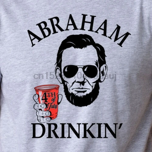 Abraham Drinkin Funny Beer Pong Red Solo Cup Drinking College Lincoln New 2019 Popular Famous Brand High-Quality O Neck Shirt | Мужская