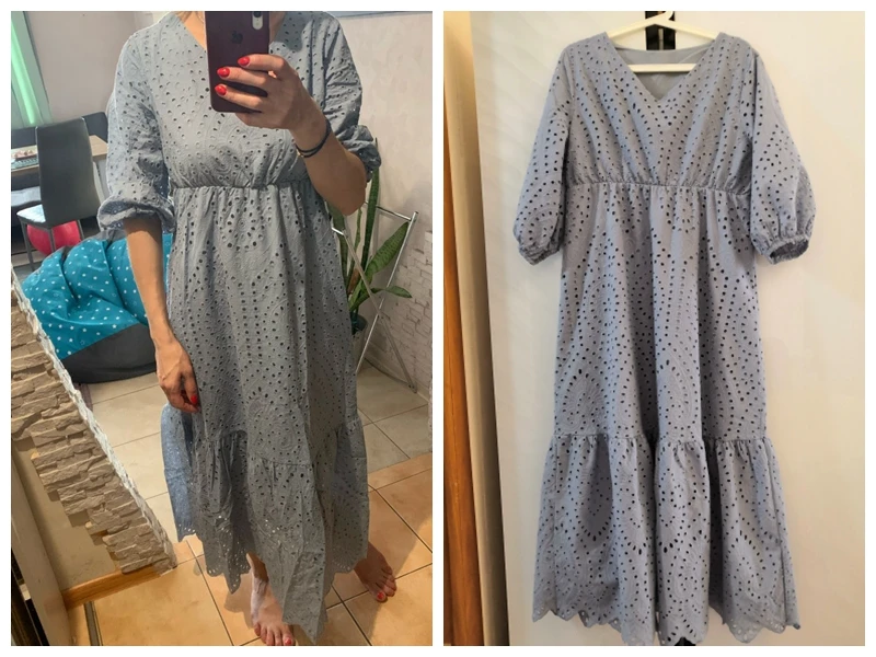 Женское платье трапеция с высокой талией повседневное длинное макси V образным