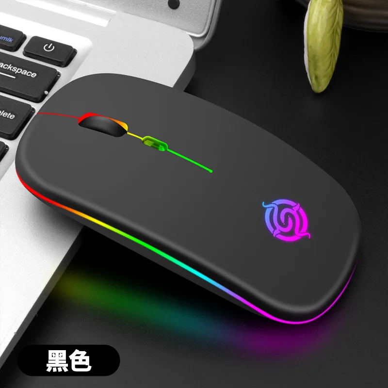 

Мышь компьютерная беспроводная аккумуляторная с RGB-подсветкой и светодиодной подсветкой