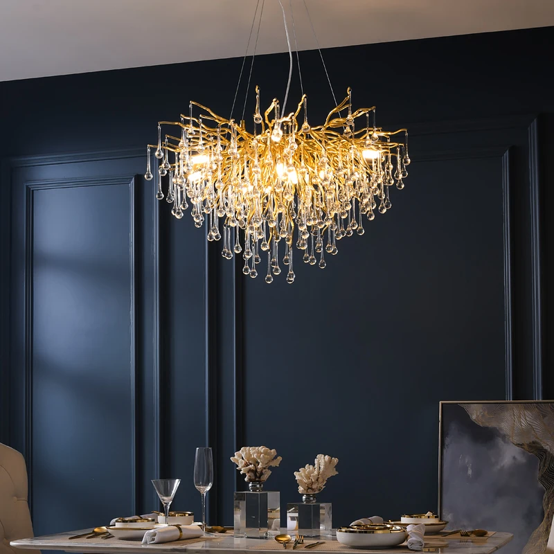 

Crystal LED Chandelier Lighting LOFT Kitchen Lamp Dining Living Room El Hall Indoor Lights 1 Nordic Luxury for Home Decoration