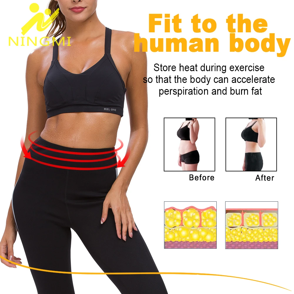 Неопреновые спортивные женские леггинсы NINGMI для фитнеса и похудения модные