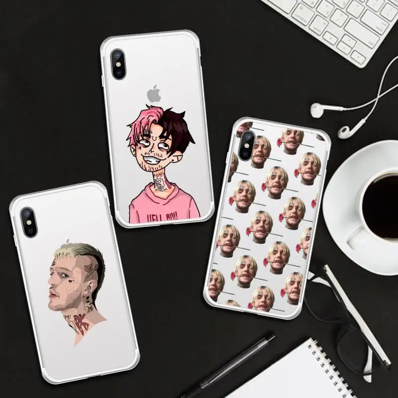 

Popular Lil Peep fashion rock singer rose Phone Case Transparent for iPhone 6 7 8 11 12 s mini pro X XS XR MAX Plus funda shell