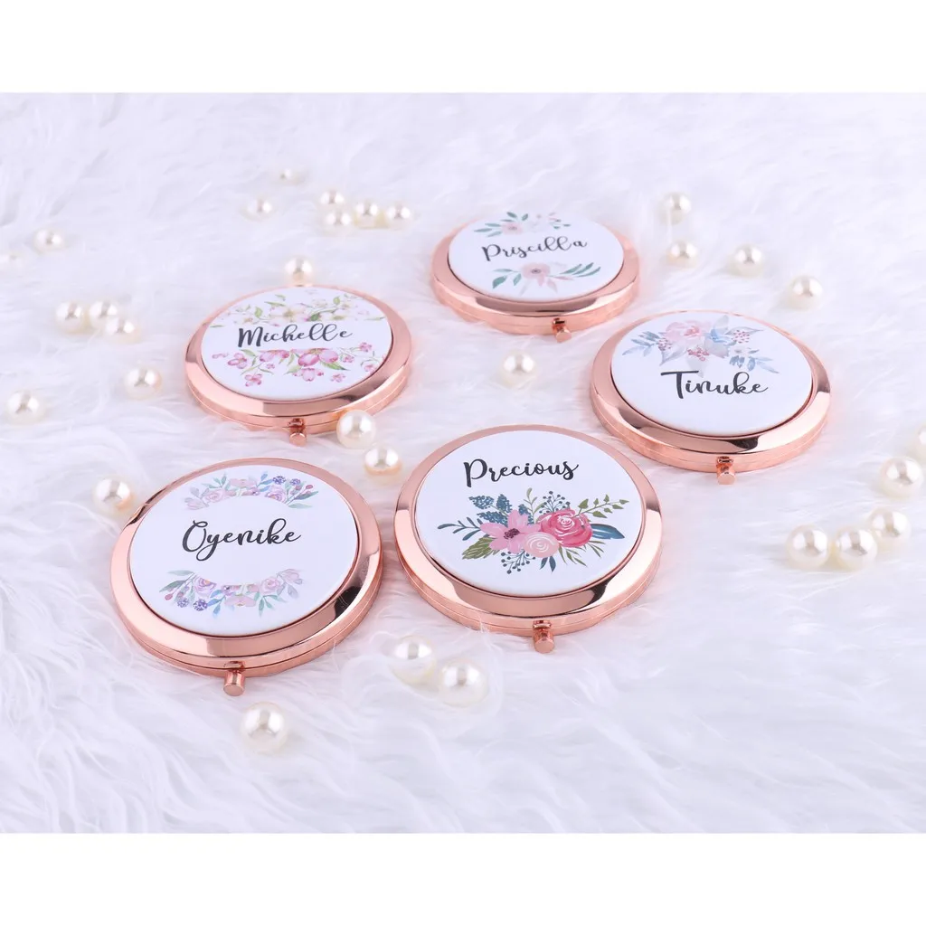 Индивидуальный подарок подружки невесты компактное карманное зеркало для