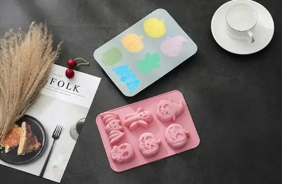 Самодельный лед формы сделаны с силиконовыми для торта хэллоуинская кукла Тыква